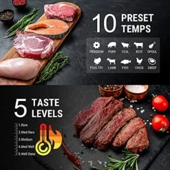 TP21 Wireless Meat Thermometer For Grilling And Smoking, BBQ Thermometer For Cooking, Food Grill Thermometer With 8.5' Meat Probe, Smoker Thermometer With Alert & Timer, LCD Backlit Screen -KitchenAid Shop 61iAEHeVqFL