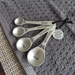 Mazing Woman Measuring Spoon Set, Decorative Gifts And Kitchen Accessories, Set Of 4, Engraved Pewter And Silver Enamel, By Abbey & CA Gift -KitchenAid Shop 61k2VnD4dEL