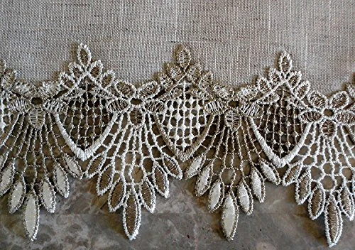 Lace 54" Table Runner Dresser Scarf Neutral Earth Tones European Lace 6 Lace 54" Table Runner Dresser Scarf Neutral Earth Tones European Lace - Image 4