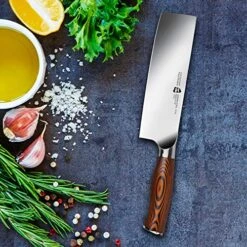 Nakiri Knife - Vegetable Cleaver Kitchen Knives - Japanese Chef Knife German X50CrMoV15 Stainless Steel - Pakkawood Handle - 6.5" - Fiery Series -KitchenAid Shop 61ls8mnrz4L