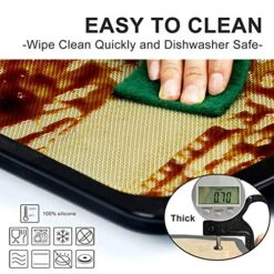 Silicone Baking Mat - Nonstick Large Baking Mat Set Of 3-2 Half Sheets Mats (11 5/8" X 16 1/2") + 1 Quarter Sheets - Extra Thick Reusable Bakeware Mats For Cookies, Pastry, Bread, Bun, Fondant -KitchenAid Shop 61o5ZpzhzHL