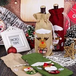 8 Pack Wine Bottle Cover Bags Santa Reindeer Snowman Pattern Christmas Party Table Decoration Christmas Wine Bottle Gift Bags For Home Dinner Party Decoration -KitchenAid Shop 61oKgnM6UYL
