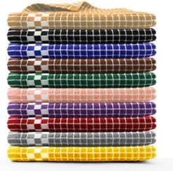 Classic Dark Kitchen Dish Towels With Hanging Loop - Heavy Duty Absorbent Dish Clothes - European Made 100% Cotton Tea Towels - Set Of 4, Red -KitchenAid Shop 61oyVCTcDiL. AC