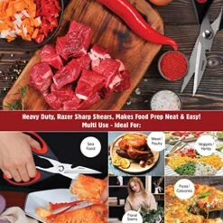 Heavy Duty Kitchen Shears – 6 In 1 Stainless Steel Ultra Sharp Poultry Scissors - Can Also Be Used As Beer Opener, Bottle Opener, Nut Cracker, Fish Scale Shaver & Floral Scissors (Red) 10 Heavy Duty Kitchen Shears – 6 In 1 Stainless Steel Ultra Sharp Poultry Scissors - Can Also Be Used As Beer Opener, Bottle Opener, Nut Cracker, Fish Scale Shaver & Floral Scissors (Red) -KitchenAid Shop 61pOaQtrGNL