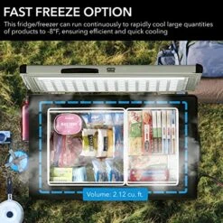 FM-65G 65 Quart Portable Refrigerator And Deep, AC 110V/ DC 12V, Real Chest Freezer For Car, Home, Camping, And RV With-8°F To 50°F Temperature Range, Gray, One Size -KitchenAid Shop 61qYxeYS3VL