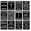 Set Of 12 Black And White Funny Wine Bottle Labels - 5 Inch X 4 Inch