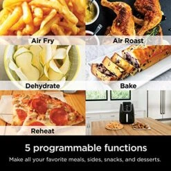 Ninja AF150AMZ Air Fryer XL, 5.5 Qt. Capacity That Can Air Fry, Air Roast, Bake, Reheat & Dehydrate, With Dishwasher Safe, Nonstick Basket & Crisper Plate And A Chef-Inspired Recipe Guide, Grey -KitchenAid Shop 61rsuQ9X3LL