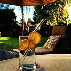 Glass Smoothie Straws, Reusable Clear Bent 9 In X 10 Mm Drinking Straws, Set Of 4 With Cleaning Brush -KitchenAid Shop 61sLRdG4xpL