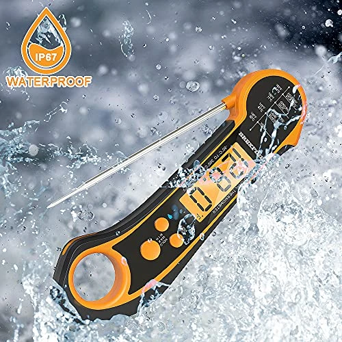 Digital Meat Thermometer For Cooking Waterproof Instant Read Food Thermometer With Backlight, Built-in Magnet, Calibration, And Long Foldable Probe For Kitchen Deep Fry Grill BBQ Candy 4 Digital Meat Thermometer For Cooking Waterproof Instant Read Food Thermometer With Backlight, Built-in Magnet, Calibration, And Long Foldable Probe For Kitchen Deep Fry Grill BBQ Candy - Image 2