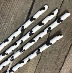 Mickey Mouse Inspired Paper Straws - Black White - 100 Pack - Outside The Box Papers Brand -KitchenAid Shop 61vW3z88rhL
