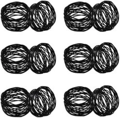 Handmade Decorations Black Napkin Rings Set Of 12 Metal Mesh For Weddings Dinner Parties Or Every Day Use (Black, 12) -KitchenAid Shop 61wSxoQgqXL. AC