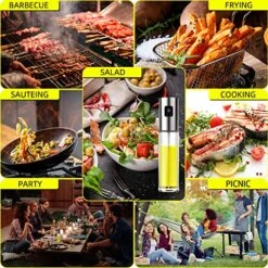 4 In 1 Oil Sprayer For Cooking Air Fryer Mister 100ml Food Grade Olive Vegetable Oil Vinegar Pump Dispenser Spray Versatile Glass Bottle Spritzer For Kitchen Baking Salad Grilling BBQ -KitchenAid Shop 61xjlrTGWSL