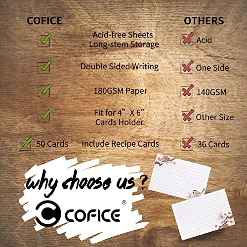 Recipe Cards 4x6 Inch, Cut Thicken Card Stock Double Sided Recipe Cards, 50-Pack (Flower) 6 Recipe Cards 4x6 Inch, Cut Thicken Card Stock Double Sided Recipe Cards, 50-Pack (Flower) - Image 4