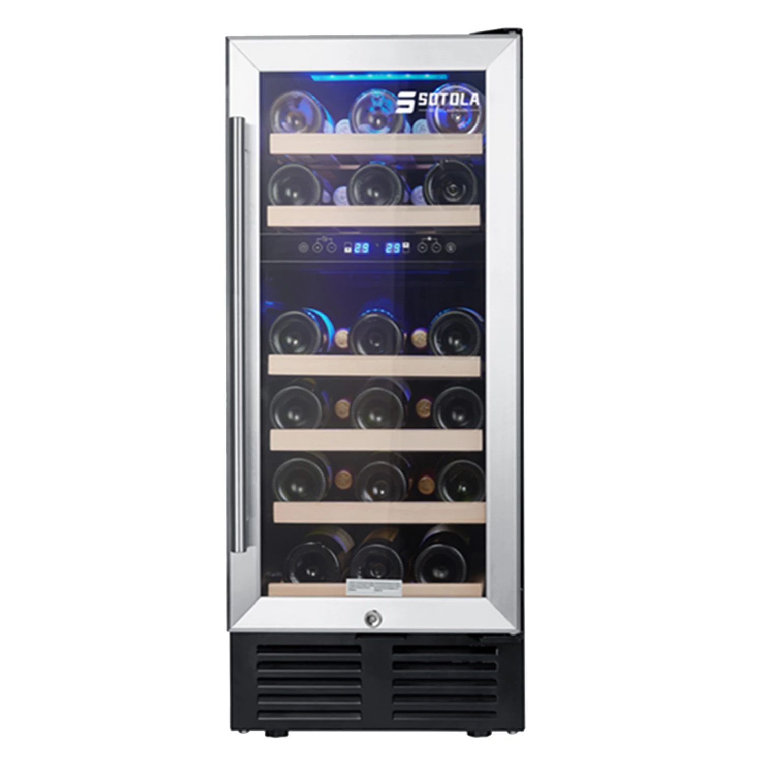 15 Inch Dual Zone Wine Cooler Refrigerators 28 Bottle Fast Cooling Low Noise Wine Fridge With Professional Compressor Stainless Steel Digital Temperature Control Screen Built-in Or Freestanding 7 15 Inch Dual Zone Wine Cooler Refrigerators 28 Bottle Fast Cooling Low Noise Wine Fridge With Professional Compressor Stainless Steel Digital Temperature Control Screen Built-in Or Freestanding - Image 5